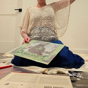 70s Butterfly Sleeve Boho Blouse